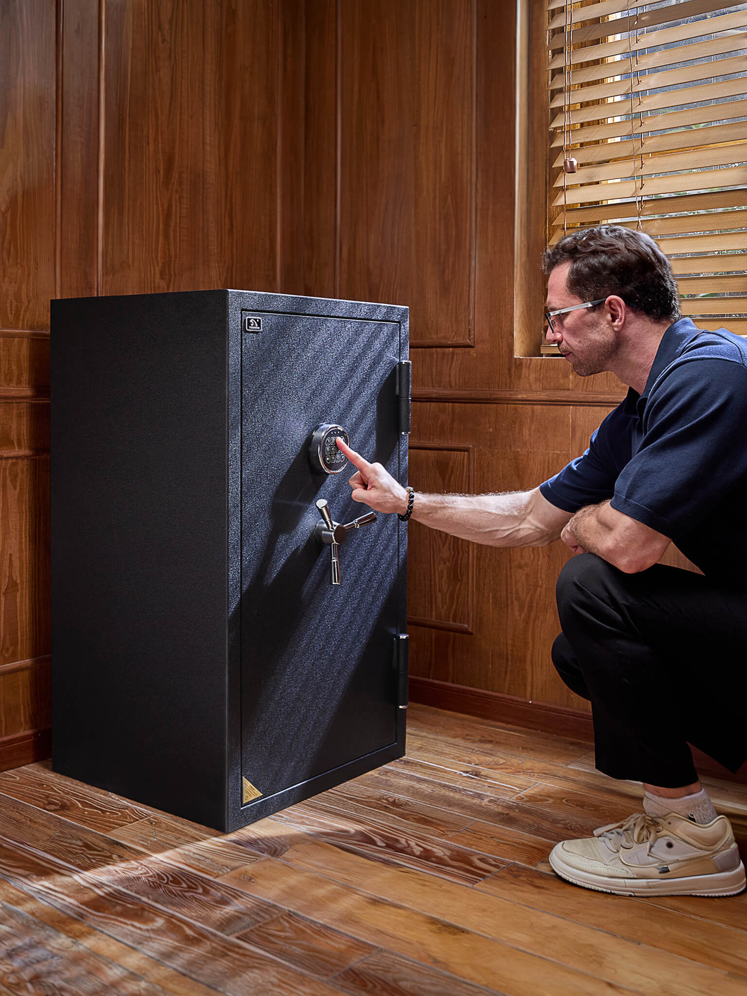 TIGERKING 8.78 Cu Ft Fireproof and Waterproof Safe with Digital Keypad, DIY Pegboard Door, Heavy-Duty Steel Large Floor Safe for Home & Office