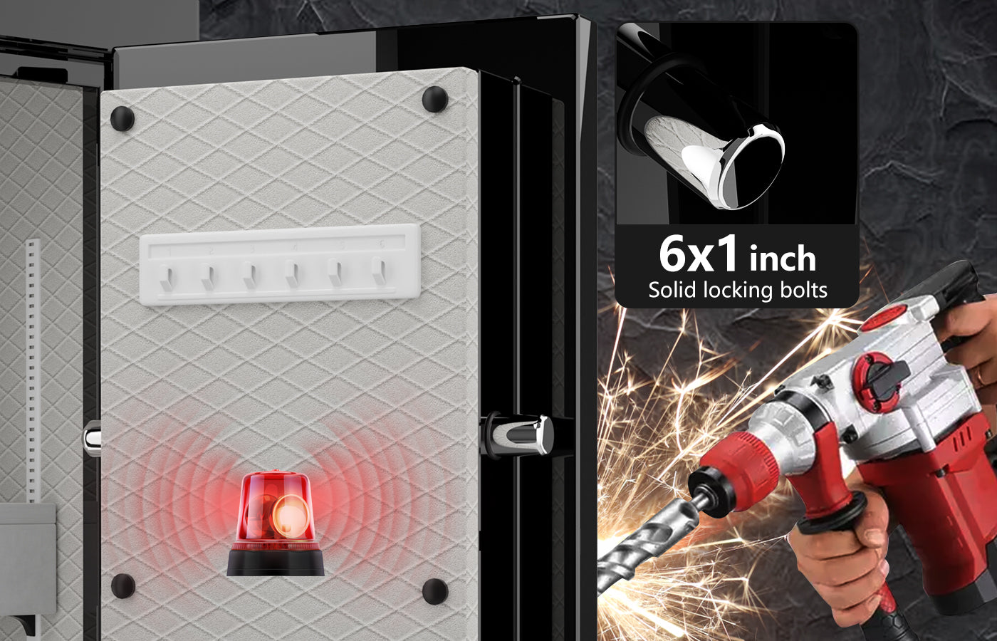 Anti-theft & Pry-resistant - SPARK 8 cu.ft Heavy Duty Fireproof Jewelry Safe Extra Large Fire resistant Safe For Home