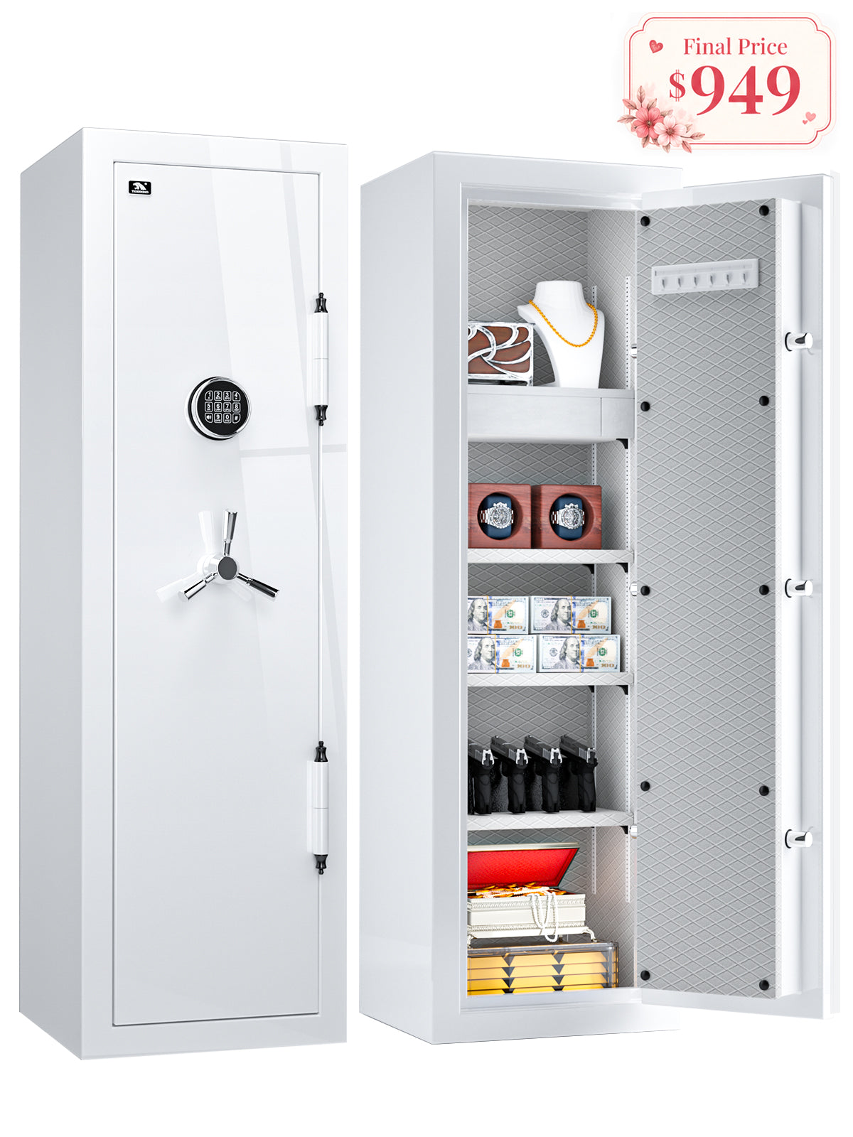TIGERKING SPARK 5517 8.12 cu.ft Fireproof Jewelry Safe#color_white