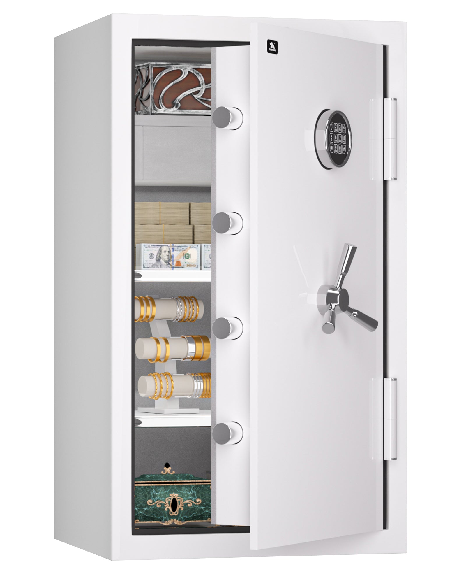 Large Home Safe 8.78 cu.ft, Fireproof Waterproof Safe with Custom Storage - SPARK 3822#color_white