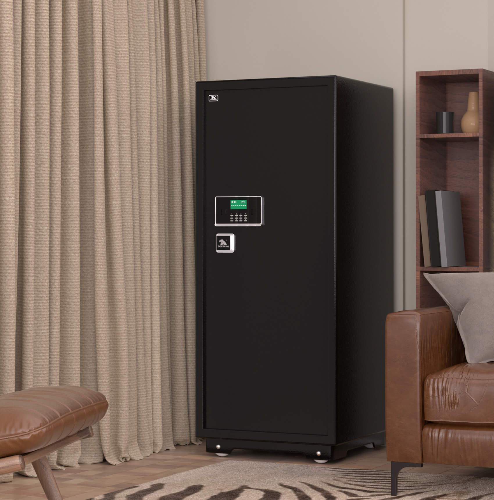 TIGERKING 17.6 Cubic Feet 150XH-1 tall black safe looks like furniture Extra Large Heavy Duty Safe Box Home Safe Restroom & Living Room Safe