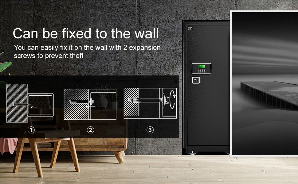 TIGERKING 17.6 Cubic Feet Extra Large Heavy Duty Safe Box Large Wall Safe Box Secure your space with our wall safe —designed for easy recessed installation using just two expansion screws.