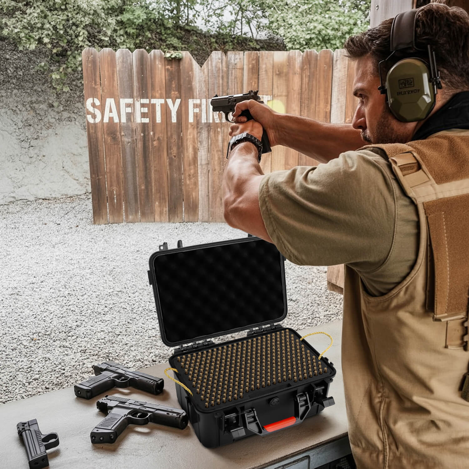 TIGERKING 640 Round Ammo Storage Case - 9mm Bullet Travel Safe/Mil Spec/Durable Waterproof Ammo Box