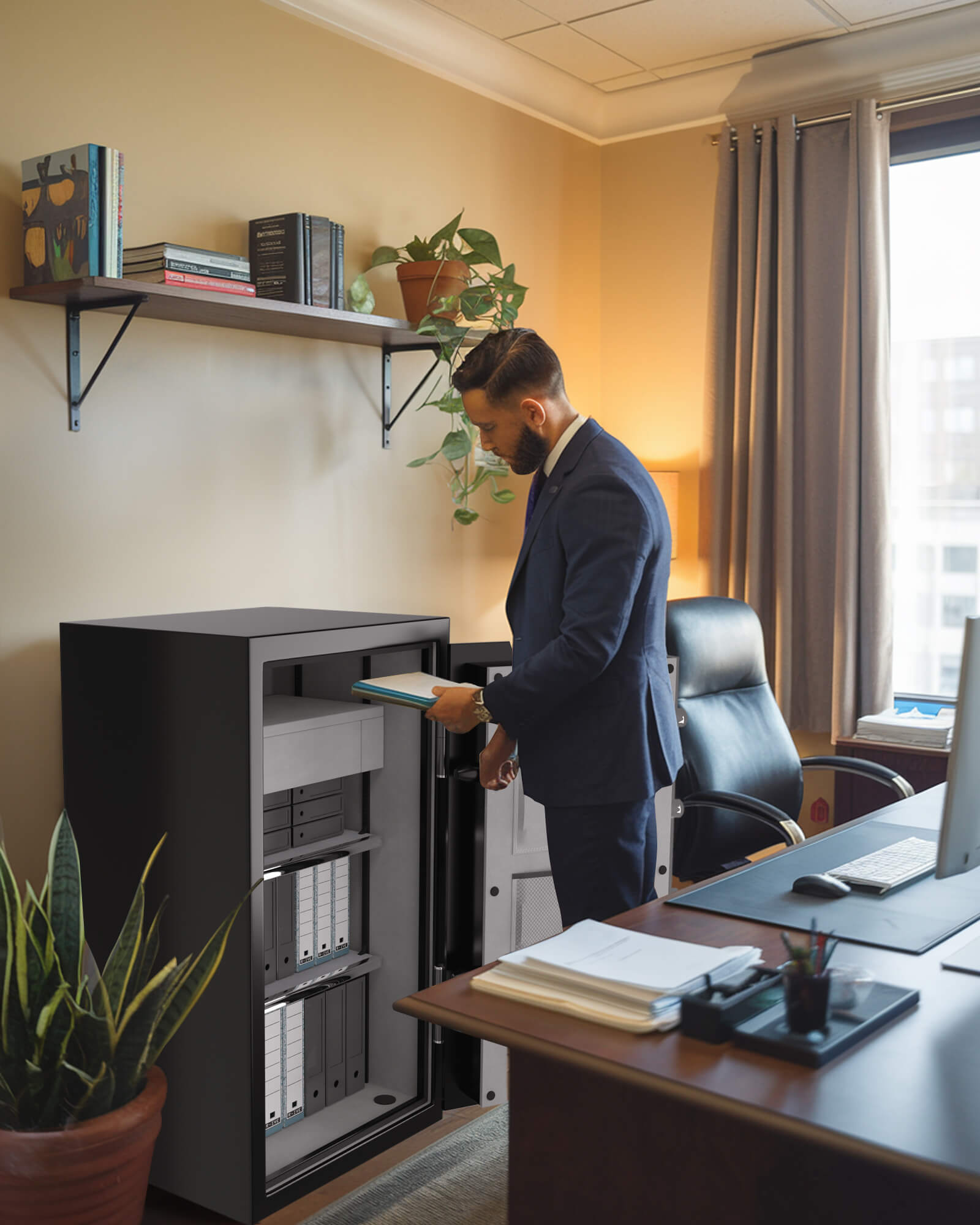 TIGERKING SPARK3822 8.78 Cu Ft Fireproof and Waterproof Safe look like furniture, Heavy-Duty Steel Large Floor Safe for Home & Office
