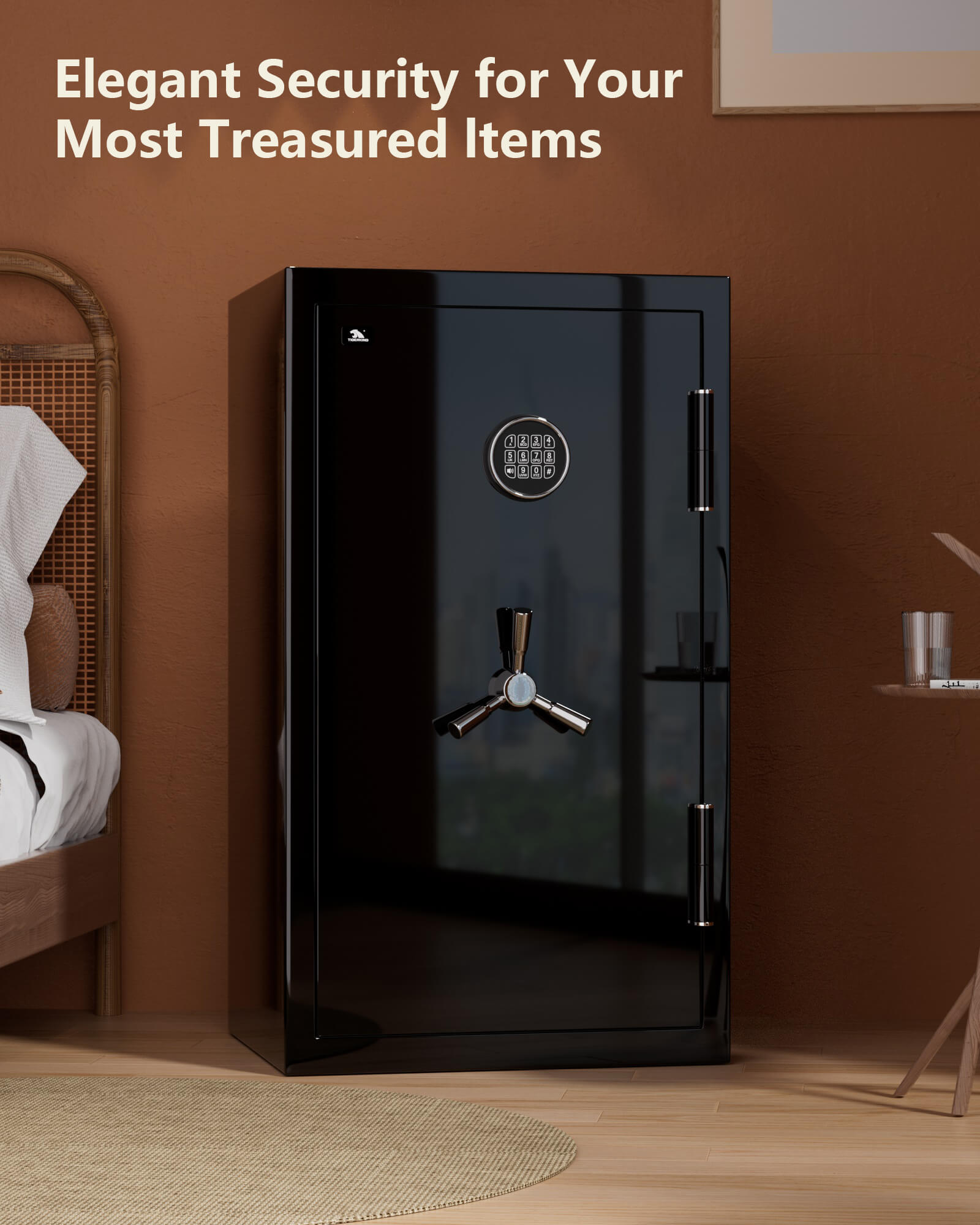 TIGERKING SPARK3822 8.78 Cu Ft Fireproof and Waterproof Safe look like furniture, Heavy-Duty Steel Large Floor Safe for Home & Office