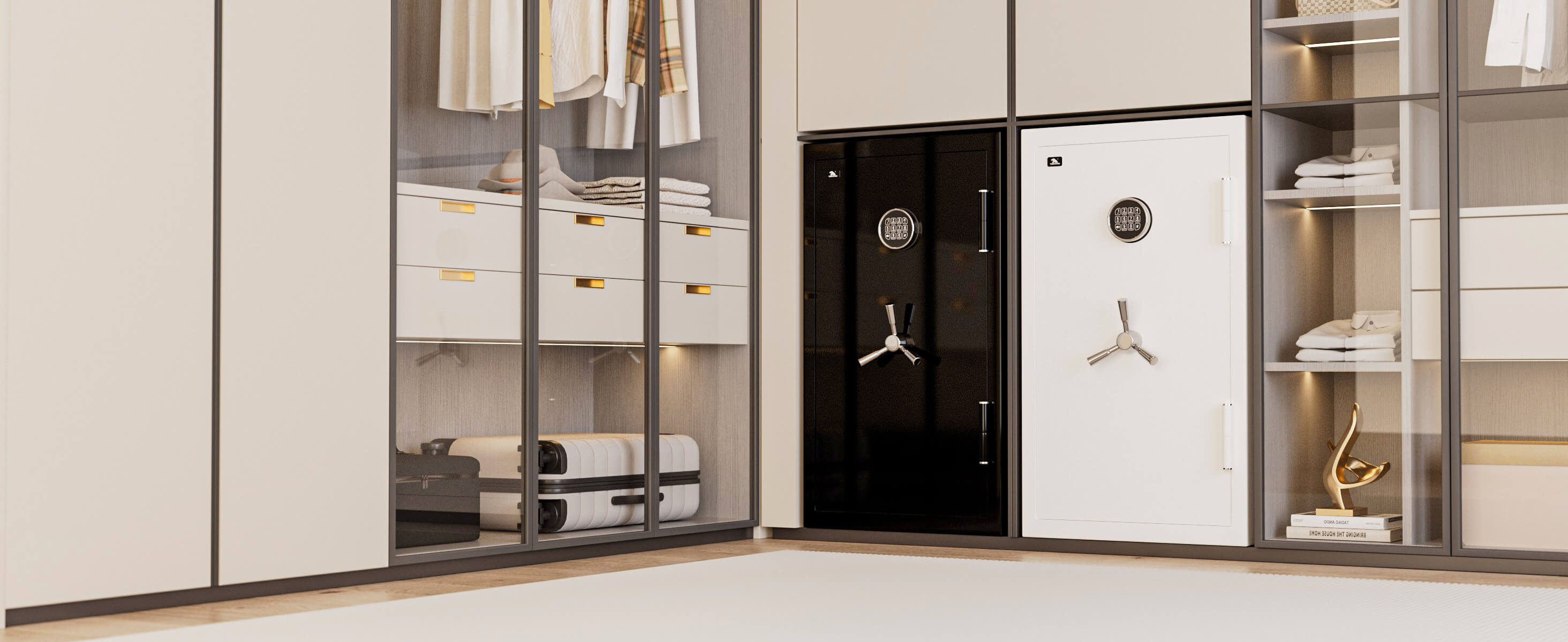 TIGERKING 8.78 Cu Ft Fireproof and Waterproof Jewelry Safe in closet, 2025 Best Safe For Home Fireproof Heavy-Duty White Closet Safe SPARK3822 White