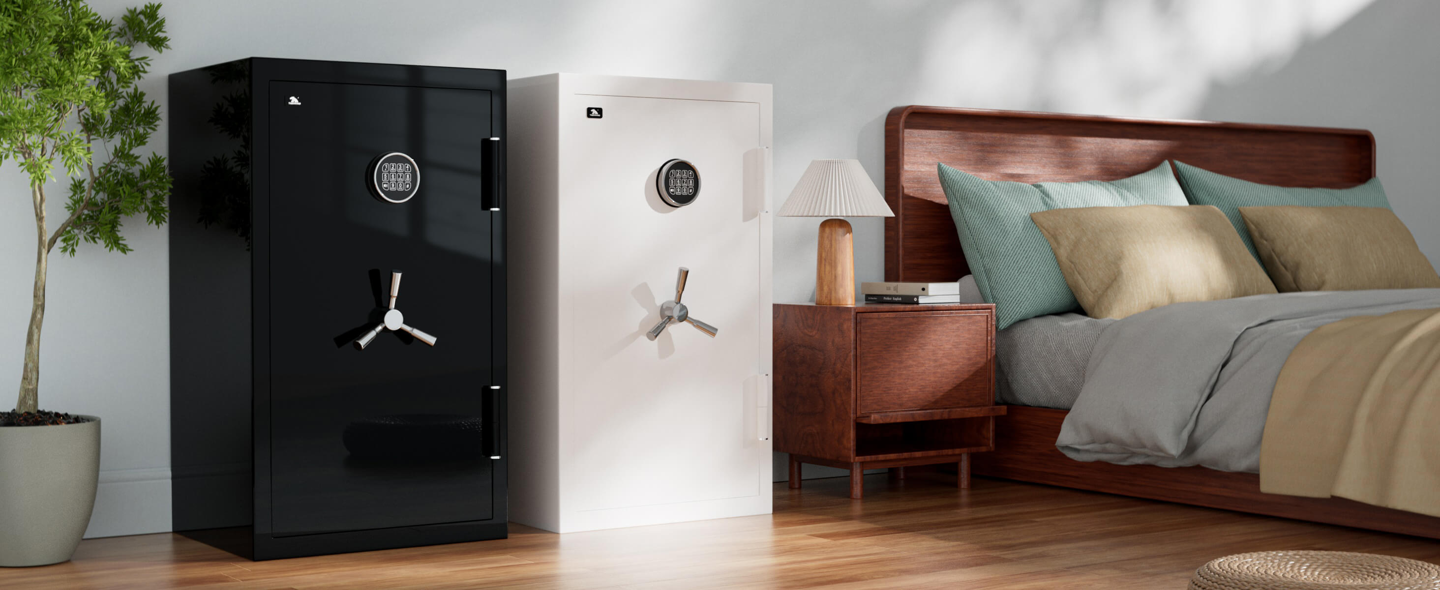 TIGERKING 8.78 Cu Ft Fireproof and Waterproof Jewelry Safe in Bed Room, 2025 Best Safe For Home Fireproof Heavy-Duty White Living Room Safe SPARK3822 White