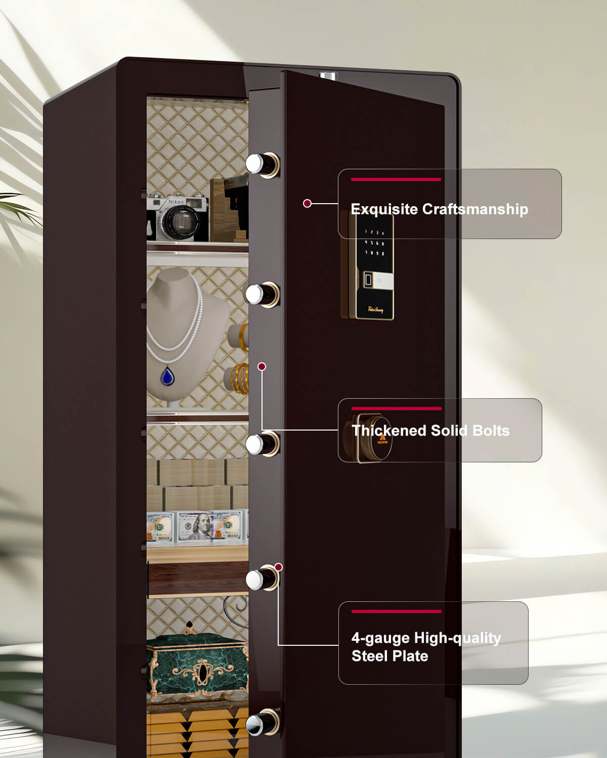 120BH Red 12.28 cu.ft | Extra Large Biometric Home Safe