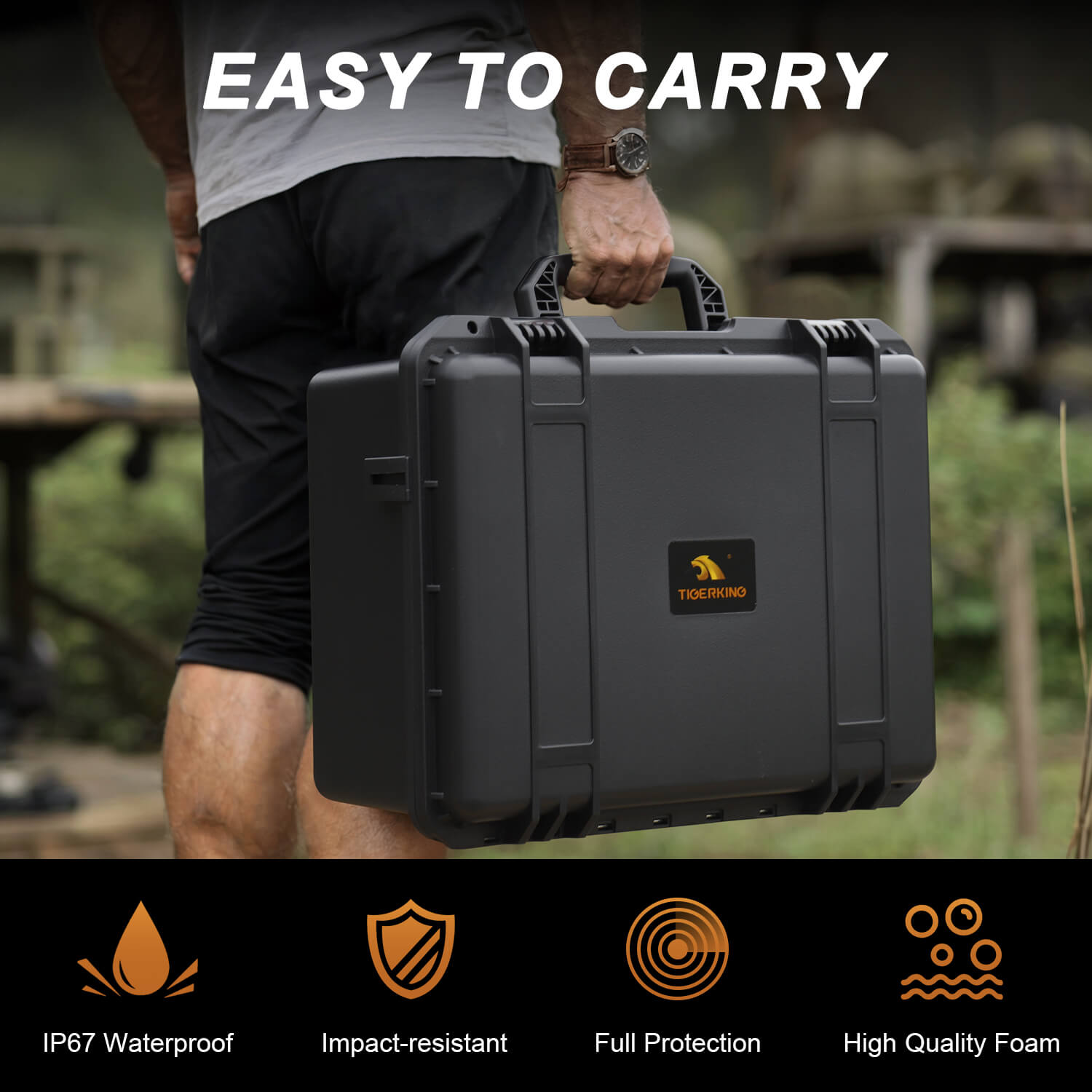 TIGERKING 8 Pistols Hard Pistol Case Waterproof Hard Handgun Storage