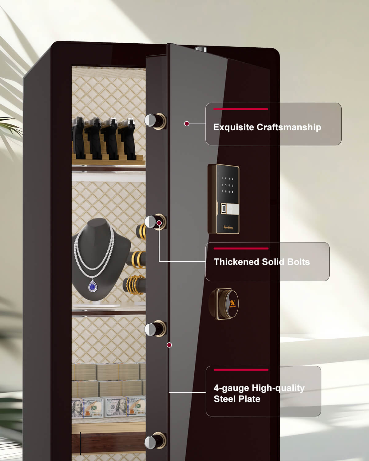 150BH Red 17.8 cu.ft | Heavy Duty Biometric Home Safe