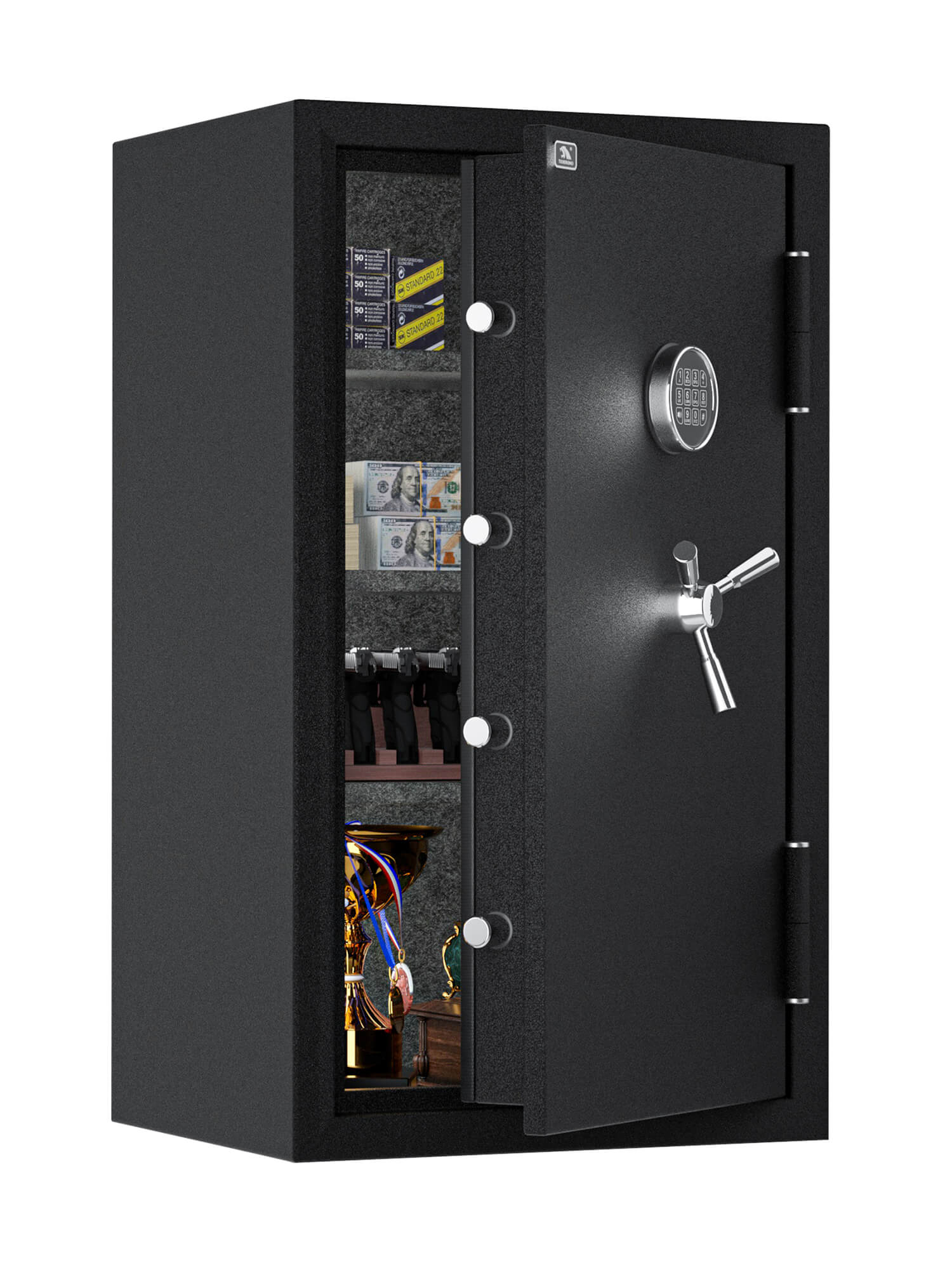 TIGERKING adventurer 3822 Tactical 8.78 cu-ft Fireproof and Waterproof home Safe Large Fireproof Floor Safe for home use with Handgun Holsters