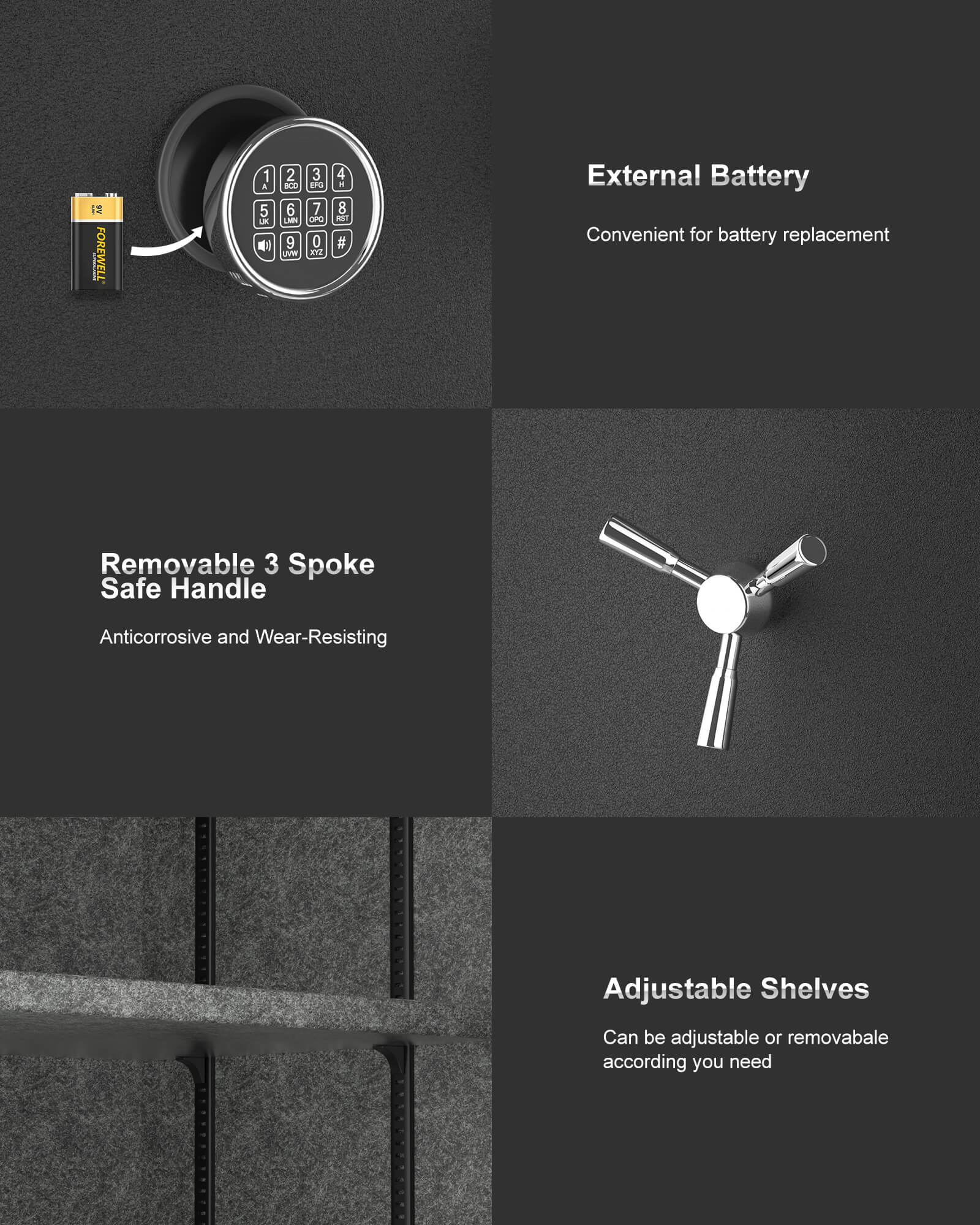 TIGERKING adventurer 3822 Tactical 8.78 cu-ft Fireproof and Waterproof home Safe Large Fireproof Floor Safe for home use with Handgun Holsters