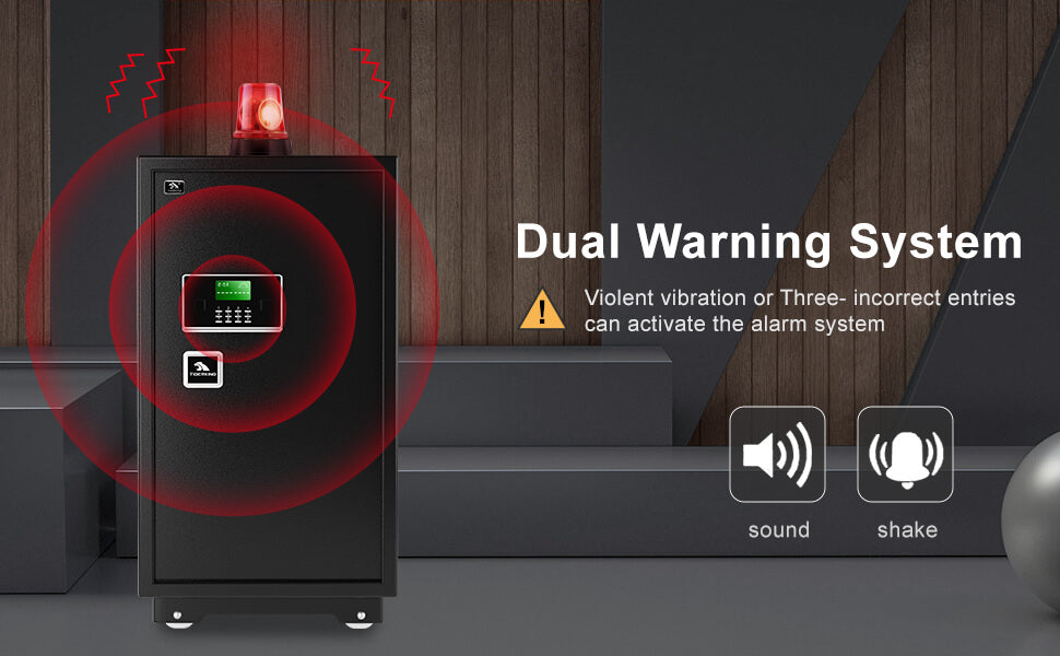 TIGERKING 7.2 Cubic Feet Extra Large Heavy Duty Safe Box Home Safe with Double Safety Key Lock and Separate Lock Box 100XH Black