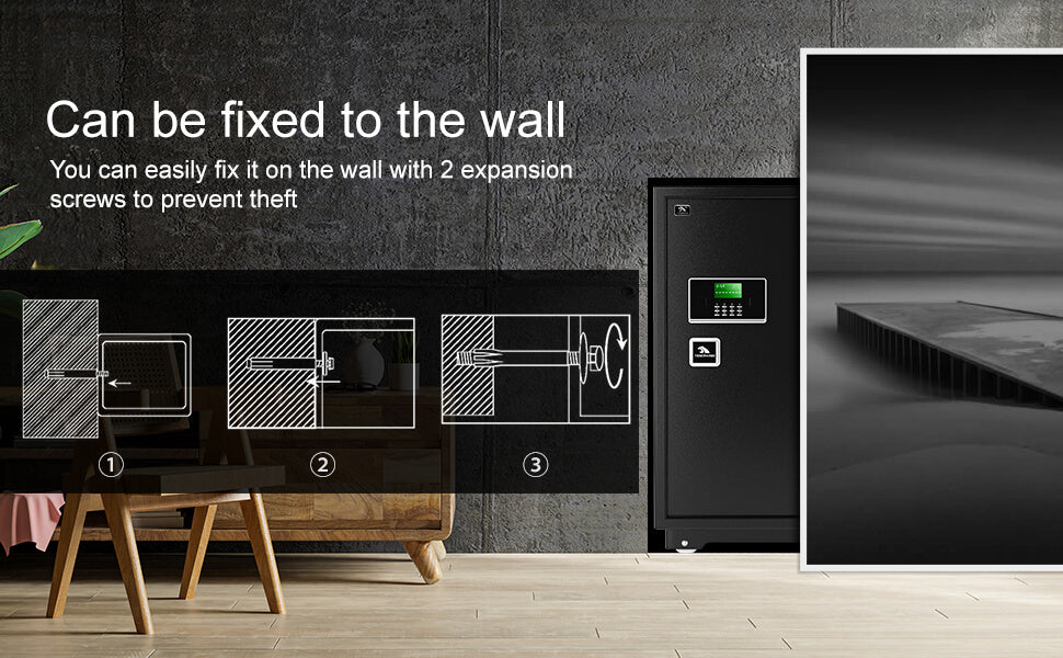 TIGERKING 7.2 Cubic Feet Extra Large Heavy Duty Safe Box Home Safe with Double Safety Key Lock and Separate Lock Box 100XH Black