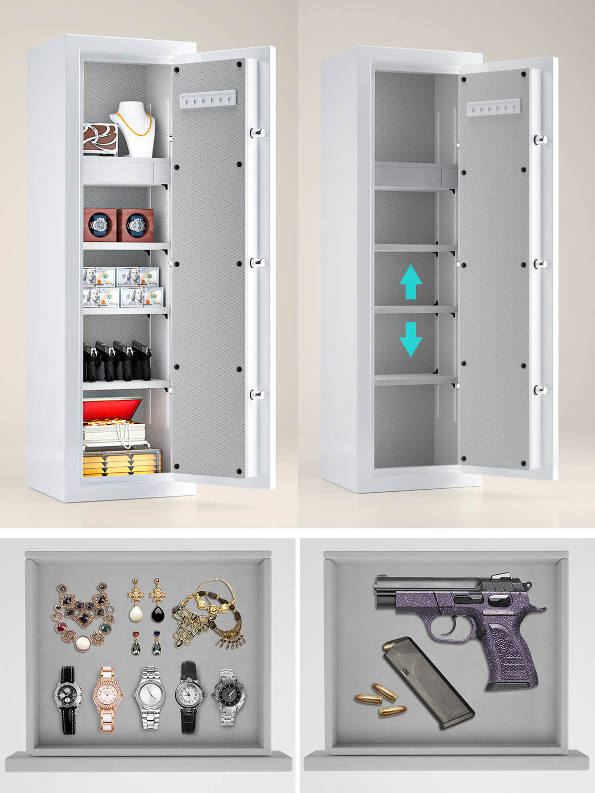 TigerKing Extra Large Fireproof Jewelry Safe Heavy Duty Home Safe White 8.12 cu.ft SPARK