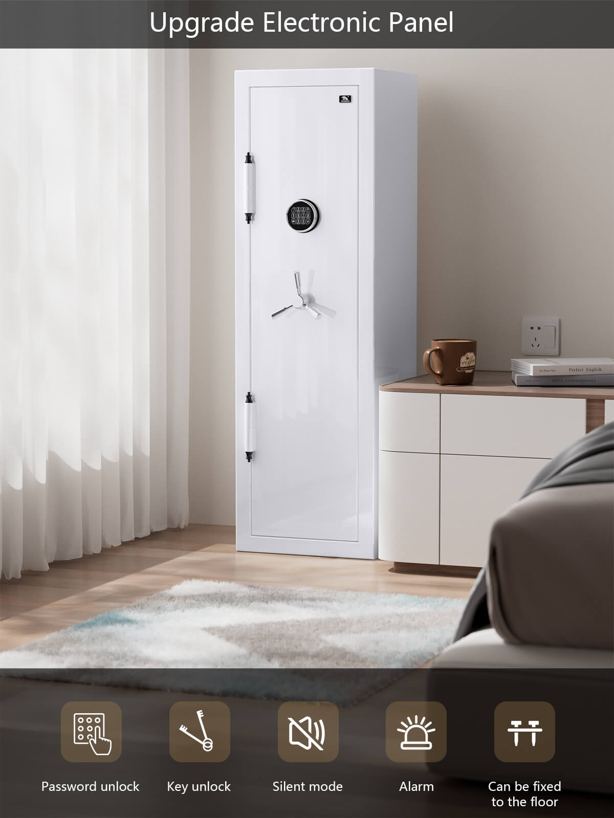 TIGERKING SAFE SPARK 5517 Left Hinged Safe Heavy Duty Fireproof Jewelry Safe 8 cu ft White Left Opening Fireproof Home Safe Box