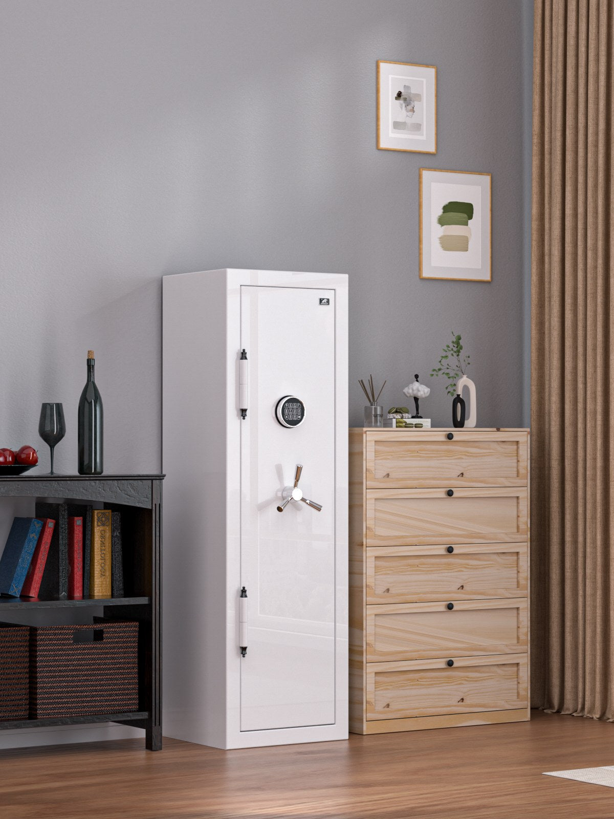 TIGERKING SAFE SPARK 5517 Left Hinged Safe Heavy Duty Fireproof Jewelry Safe 8 cu ft White Left Opening Fireproof Home Safe Box