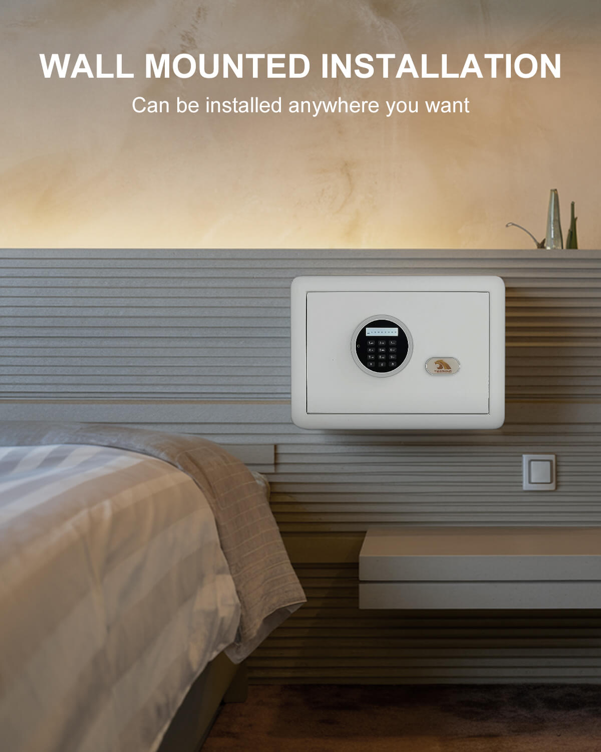 TigerKing Mini Digital Keypad Home Safe Small Closet Safe 1 CU.ft E25LK White Mini Money Home