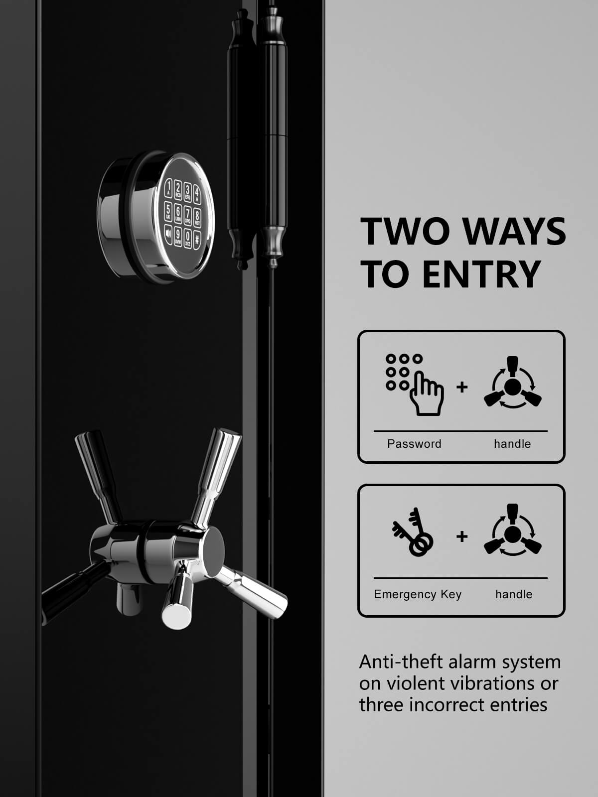 TigerKing Spark 5517 plus 8.12 cu.ft fireproof jewelry safe with 3 drawers/black/entry method