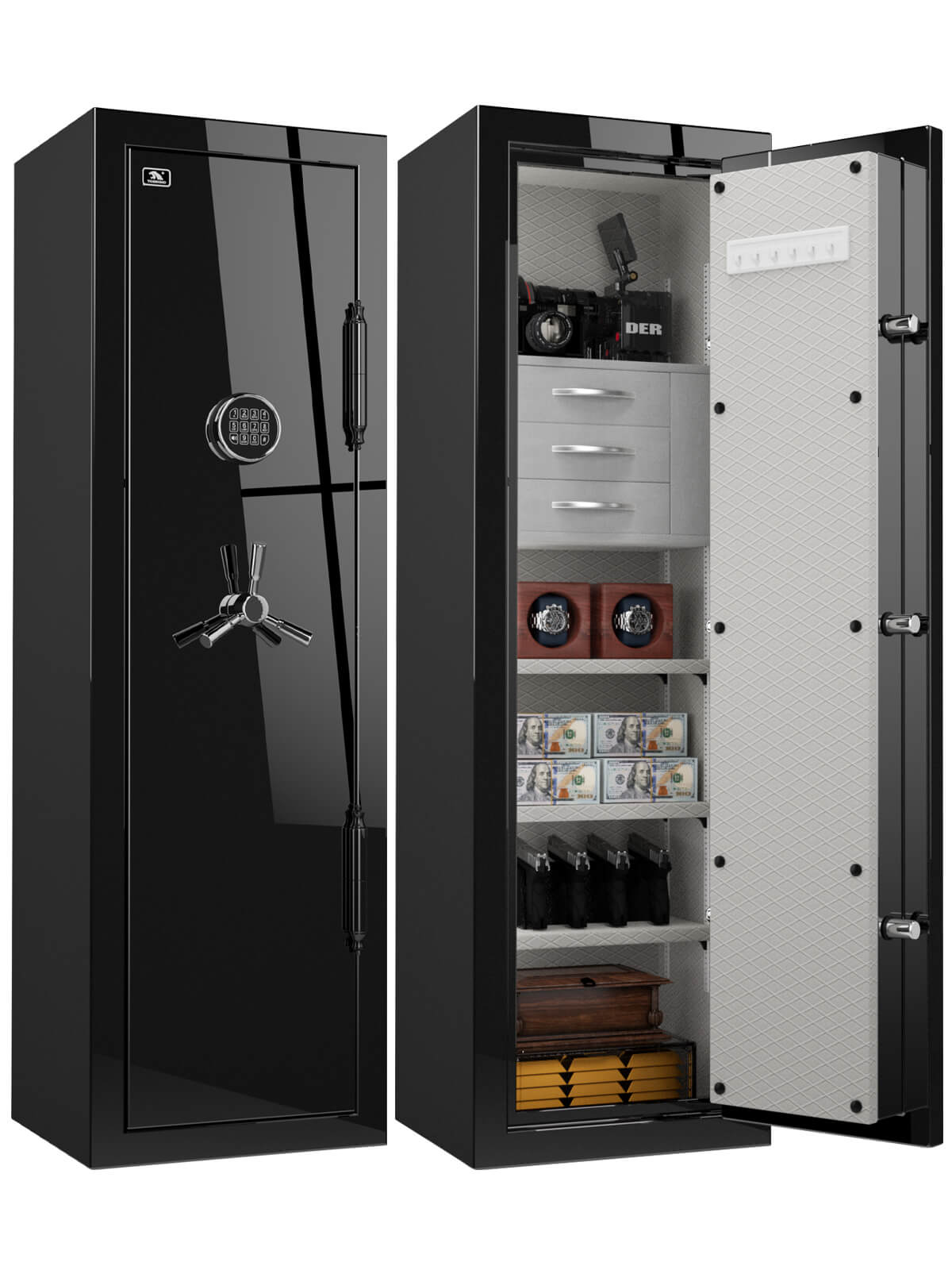 TigerKing Spark 5517 plus 8.12 cu.ft fireproof jewelry safe with 3 drawers/black