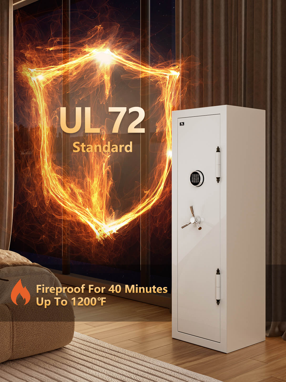 TigerKing Spark 5517 plus 8.12 cu.ft fireproof jewelry safe with 3 drawers/white/scene fireproof