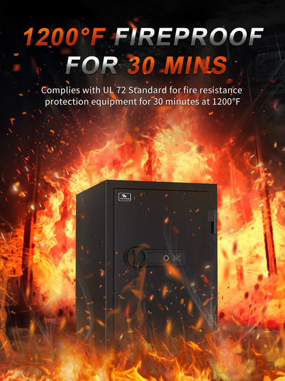 TigerKing 30 Min Fireproof Home Safes Fingerprint 1.8 CU.ft FPSD51FR