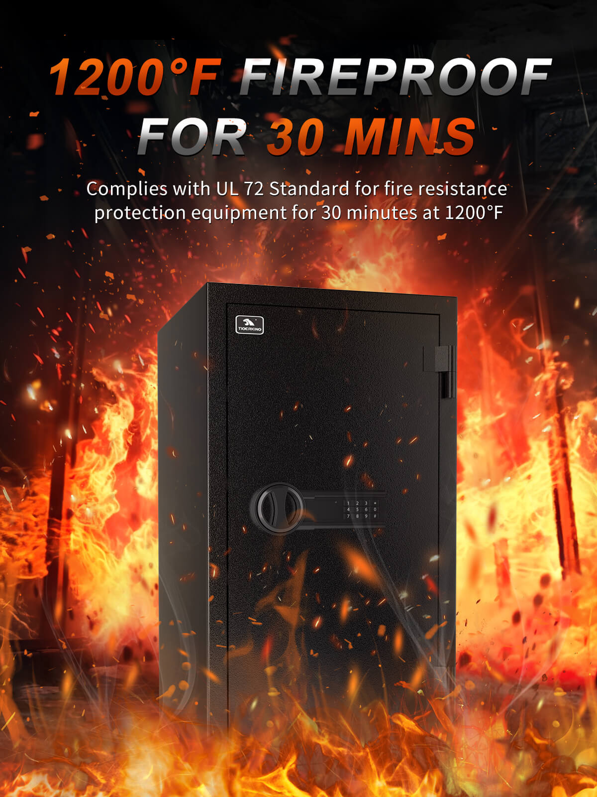 Fireproof Safe with Digital Lock 3.47 Cu.ft - New FPSD66 TIGERKING SAFE