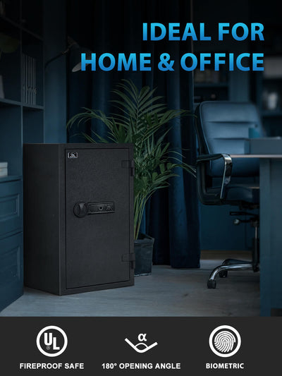 TigerKing 30 Min Fireproof Big Home Safe Biometric unlock 3.47 CU.ft FPSD66FR