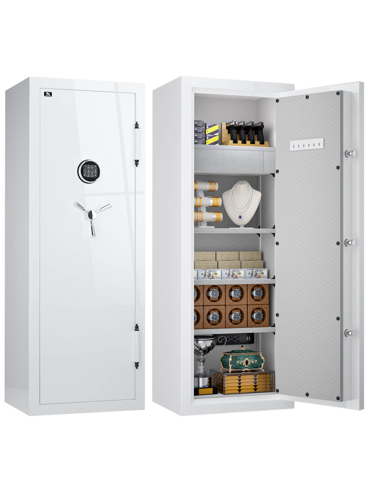 SPARK 5922 Heavy Duty Fireproof Jewelry Safe 13 cu ft White Extra Large Fireproof Home Safes TIGERKING SAFE
