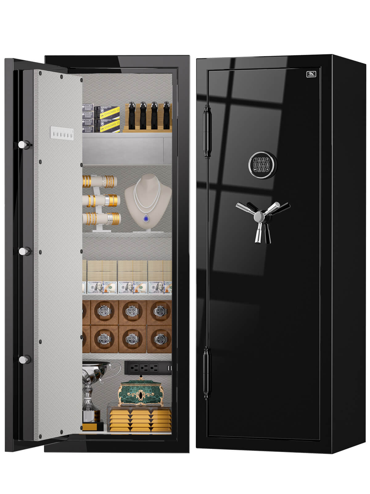 TIGERKING SAFE SPARK 5922 Left Hinged Safe Heavy Duty Fireproof Jewelry Safe 13 cu ft White Left Opening Fireproof Home Safes