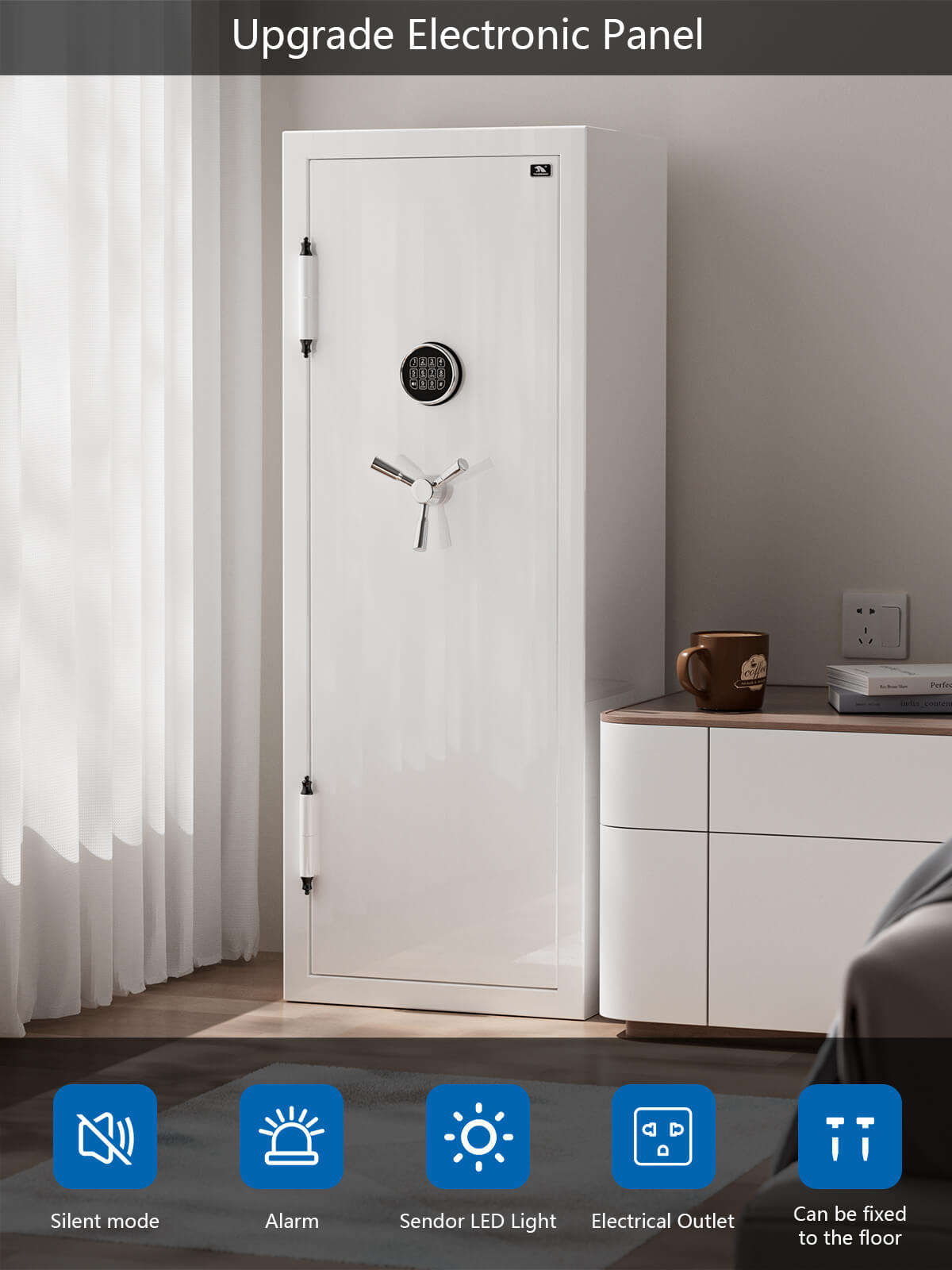 TIGERKING SAFE SPARK 5922 Left Hinged Safe Heavy Duty Fireproof Jewelry Safe 13 cu ft White Left Opening Fireproof Home Safes