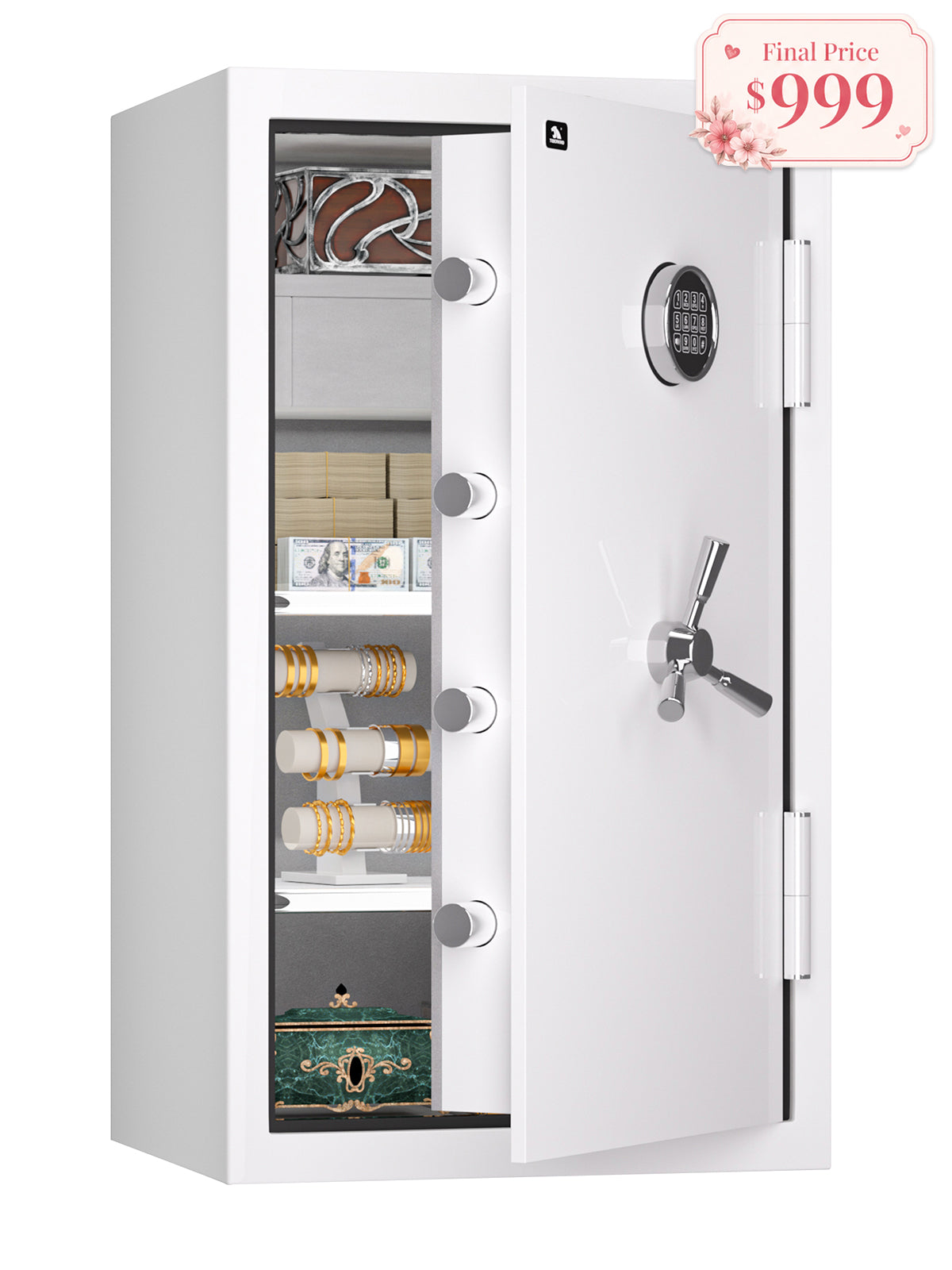 Large Fireproof & Waterproof Safe 8.7 cu.ft Home Safe SPARK 3822 White