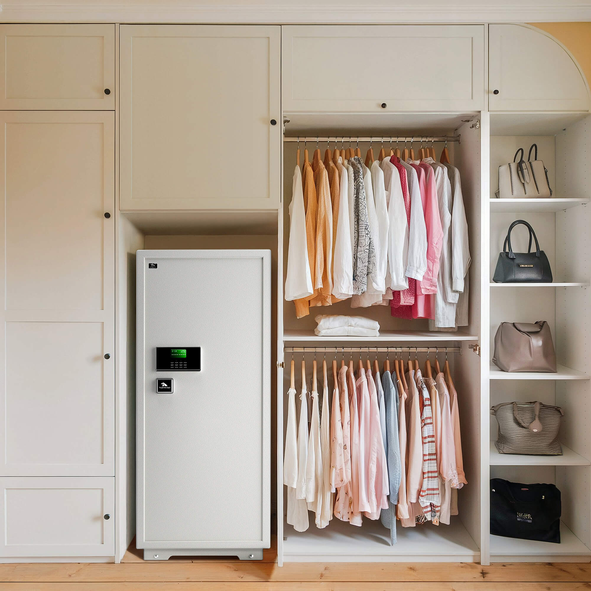 TIGERKING 17.6 Cubic Feet 150XH-1 tall white safe looks like furniture Extra Large Heavy Duty Safe Box Home Safe Restroom & Closet Safe