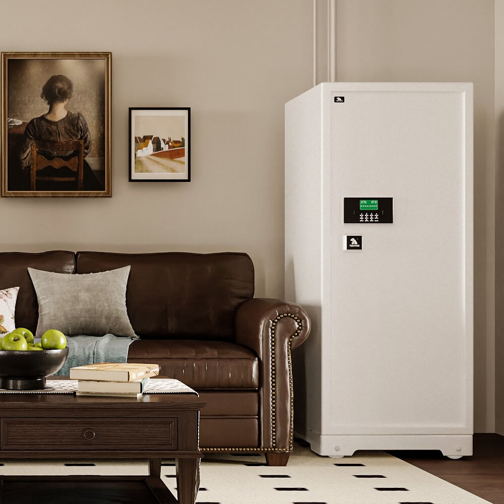 TIGERKING 17.6 Cubic Feet 150XH-1 tall white safe looks like furniture Extra Large Heavy Duty Safe Box Home Safe Restroom & Living Room Safe