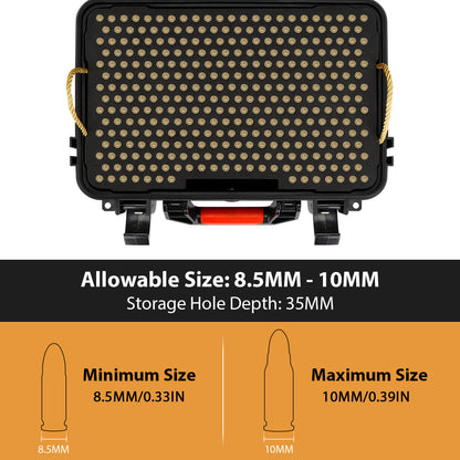TIGERKING 640 Round Ammo Storage Case - 9mm Bullet Travel Safe/Mil Spec/Durable Waterproof Ammo Box