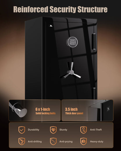 TIGERKING SPARK3822 8.78 Cu Ft Fireproof and Waterproof Safe look like furniture, Heavy-Duty Steel Large Floor Safe for Home & Office