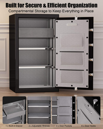 Large Home Safe 8.78 cu.ft, Fireproof Waterproof Safe with Custom Storage - SPARK 3822