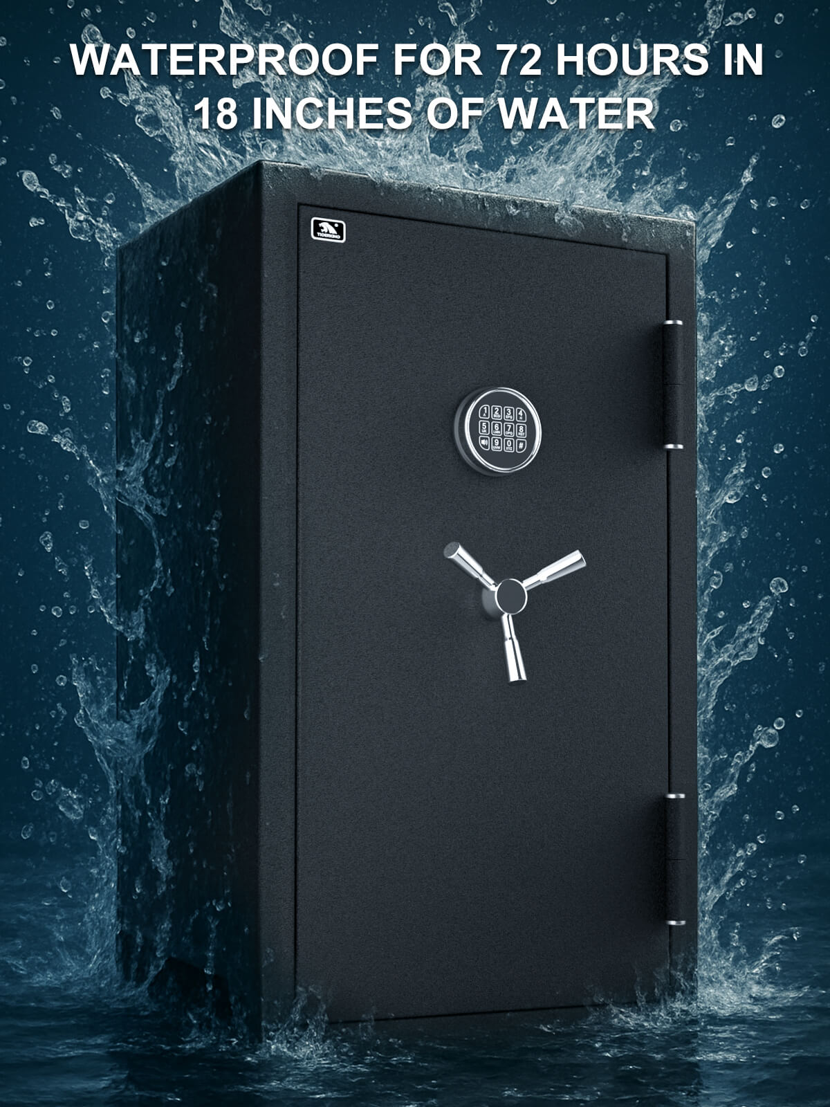 TIGERKING 8.78 Cu Ft Fireproof and Waterproof Safe with Digital Keypad, DIY Pegboard Door, Heavy-Duty Steel Large Floor Safe for Home & Office
