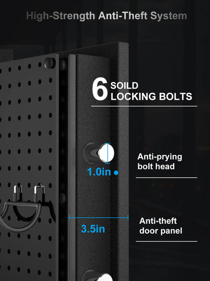 TIGERKING 8.78 Cu Ft Fireproof and Waterproof Safe with Digital Keypad, DIY Pegboard Door, Heavy-Duty Steel Large Floor Safe for Home & Office