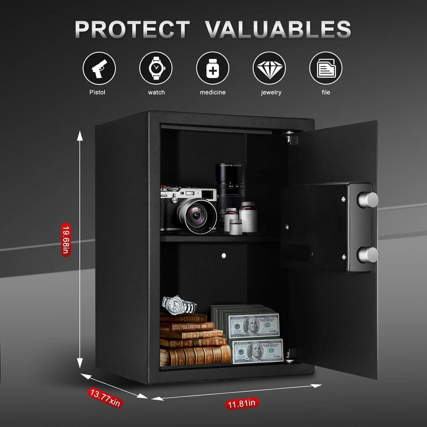 Fingerprint Safe Box with Digital Lock 1.8 Cubic Feet - E50SPFR TIGERKING SAFE