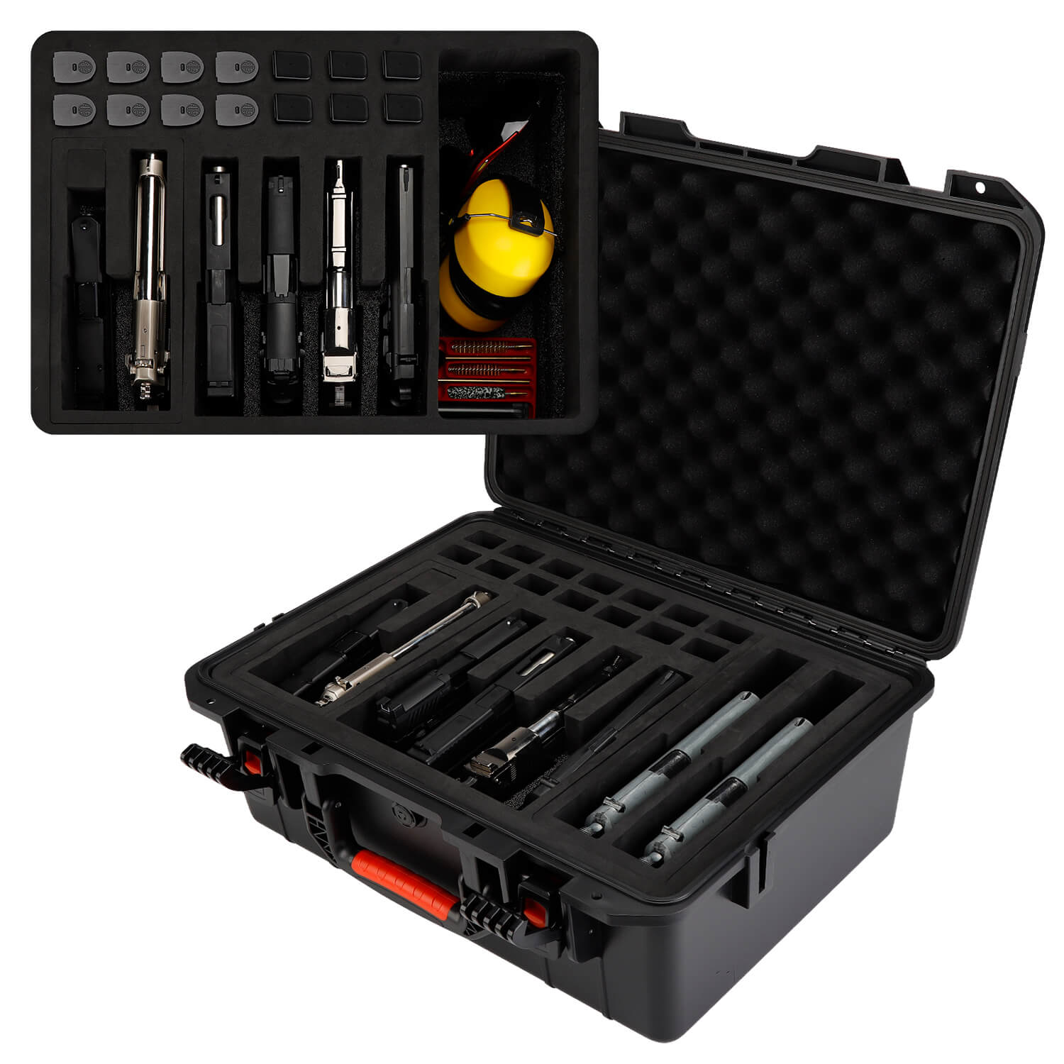 TIGERKING 8 Pistols Hard Pistol Case Waterproof Hard Handgun Storage
