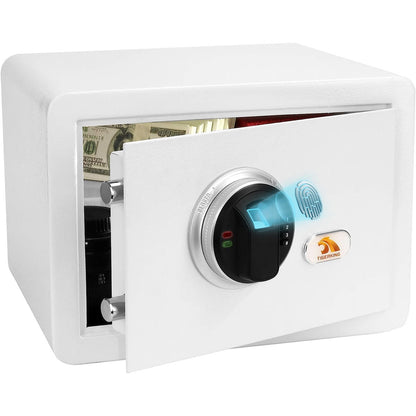 TIGERKING Small Closet Safe With Fingerprint Mini Home Safes Portable Safes FE25FED