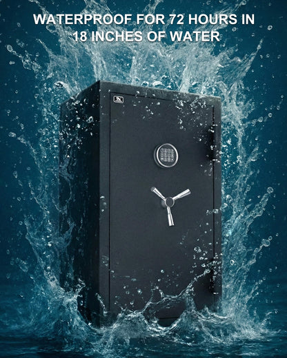 TIGERKING adventurer 3822 Tactical 8.78 cu-ft Fireproof and Waterproof home Safe Large Fireproof Floor Safe for home use with Handgun Holsters