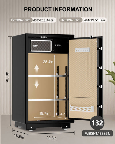 Large Safe 7.2 cu.ft, Heavy Duty Alloy Steel Home Safe with Dual Lock - 100XH-1