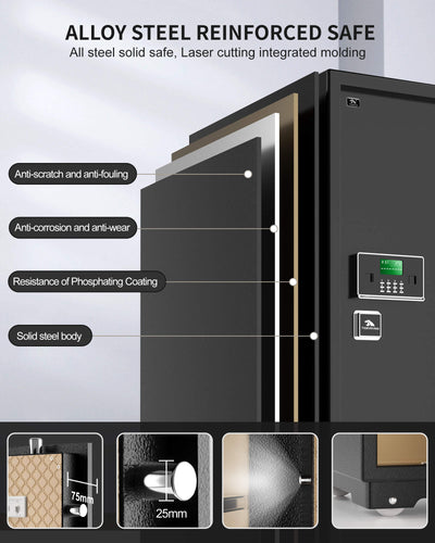 Large Safe 7.2 cu.ft, Heavy Duty Alloy Steel Home Safe with Dual Lock - 100XH-1