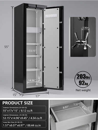 TIGERKING SPARK 5517 8.12 cu.ft Fireproof Jewelry Safe