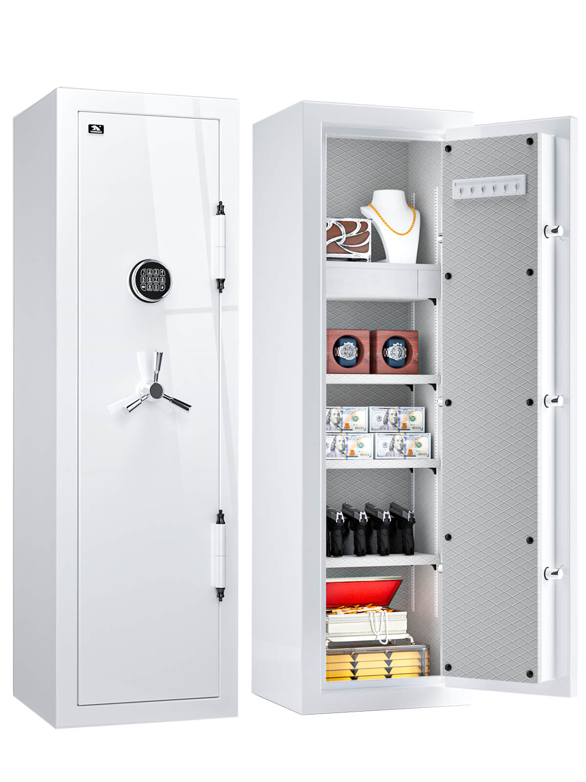 TigerKing Extra Large Fireproof Jewelry Safe Heavy Duty Home Safe White 8.12 cu.ft SPARK