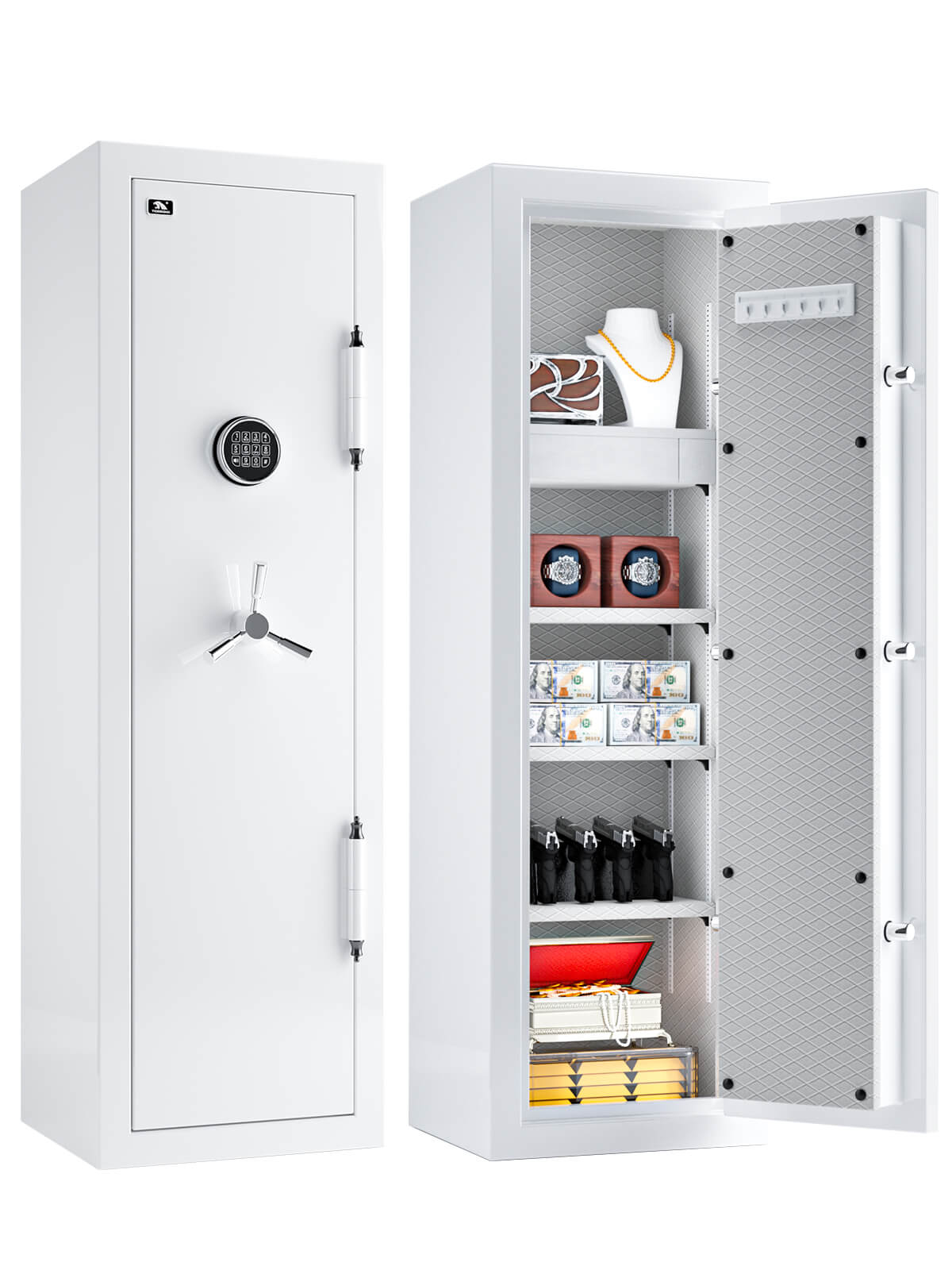 TigerKing Extra Large Fireproof Jewelry Safe Heavy Duty Home Safe White 8.12 cu.ft SPARK