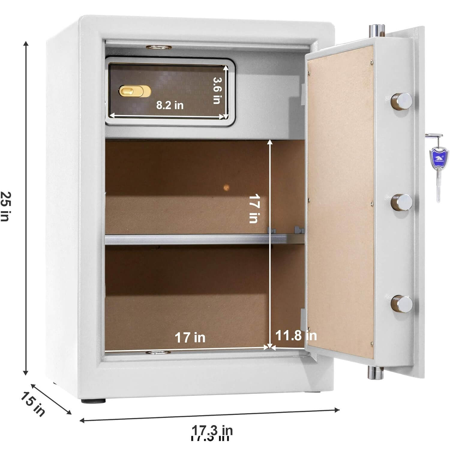 TigerKing Jewelry Home Safe Large Business Safes White ‎3.7 CU.ft 63XH