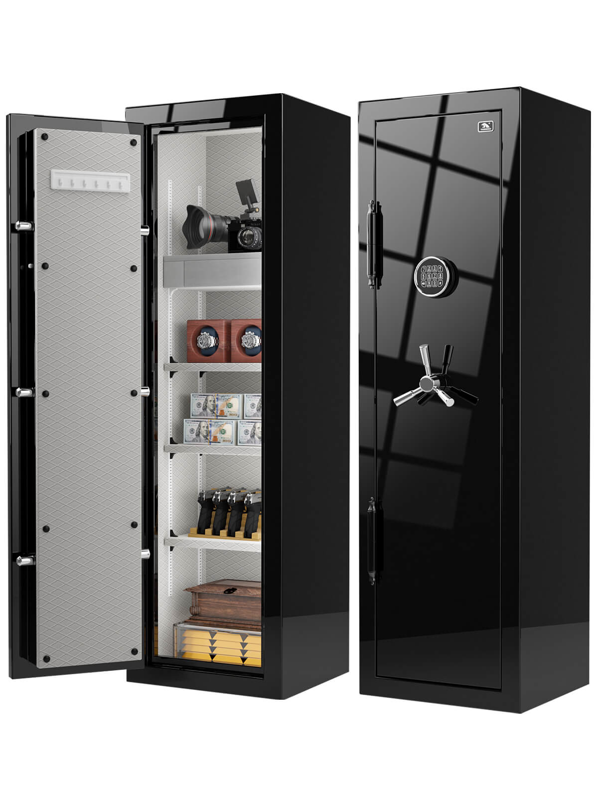 TIGERKING SAFE SPARK 5517 Left Hinged Safe Heavy Duty Fireproof Jewelry Safe 8 cu ft Black Left Opening Fireproof Home Safe Box